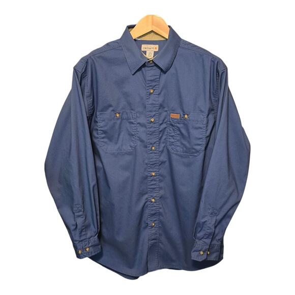 Carhartt Mens Chore Shirt Button Up Size Large Blue Long Sleeve Outdoors Utility - Picture 2 of 10